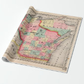 Old Wisconsin Map (1865)  Geschenkpapier (Ungerollt)