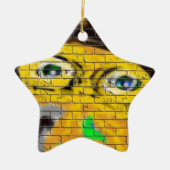 Old Wise Biker Face, Graffiti Art Keramik Ornament (Vorne)