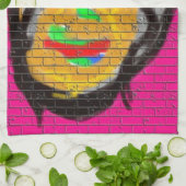 Old Wise Biker Face, Graffiti Art Küchentuch (Gefaltet)