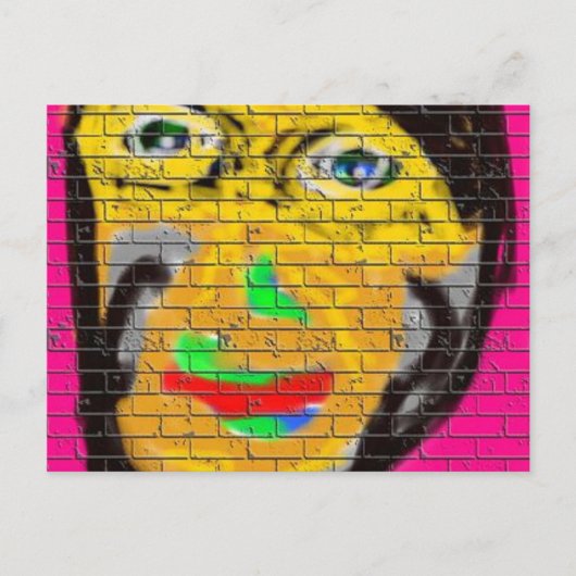 Old Wise Biker Face, Graffiti Art Postkarte (Vorderseite)