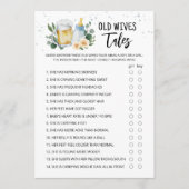 Old Wives Tales Game Greenery Baby Is Brewing card Einladung (Vorderseite)