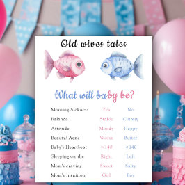 Old Wives Tales Gender Reveal Board  Poster