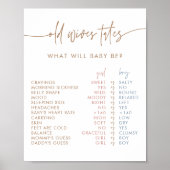 Old Wives Tales Sign | Boho Gender Reveal Game Poster (Vorne)