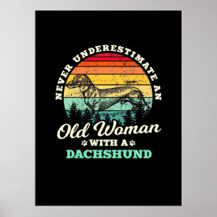 Old Woman With A Dachshund Poster