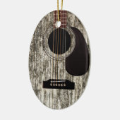 Old Wood Acoustic Gitarre Keramik Ornament (Links)
