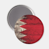 Old Wood Bahrain Flag Magnet (Vorderseite/Rückseite)