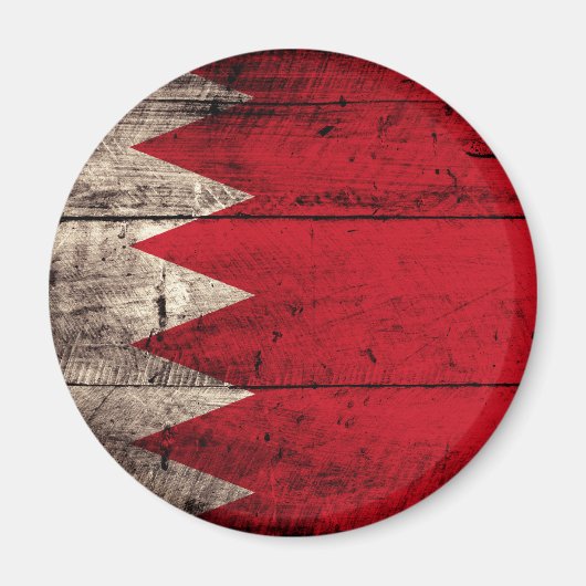 Old Wood Bahrain Flag Magnet (Vorne)