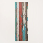 Old Wood Blue And Yellow Painted Distressed Planks Yogamatte (Rückseite)