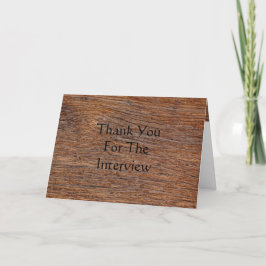 Old Wood Grain Danke für die Interview Card