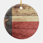 Old Wood Texas Flag Keramik Ornament (Hinten)