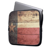 Old Wood Texas Flag Laptopschutzhülle (Vorderseite Links)