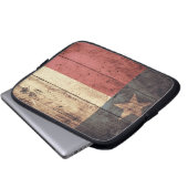 Old Wood Texas Flag Laptopschutzhülle (Vorne Knopf)