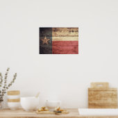 Old Wood Texas Flag Poster (Küche)