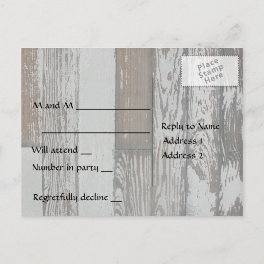 Old Wood UAWG Einladungspostkarte (Rückseite)