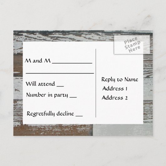 Old Wood UAWG Einladungspostkarte (Rückseite)