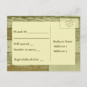 Old Wood UAWG Warm Gold Einladungspostkarte (Rückseite)