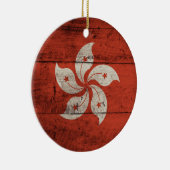 Old Wooden Hong Kong Fahne Keramikornament (Rechts)