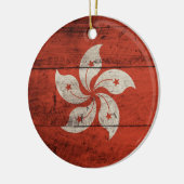 Old Wooden Hong Kong Fahne Keramikornament (Links)