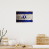 Old Wooden Israel Flag Poster (Küche)