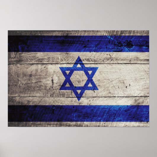 Old Wooden Israel Flag Poster (Vorne)