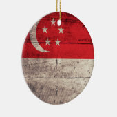 Old Wooden Singapore Flag Keramik Ornament (Rechts)