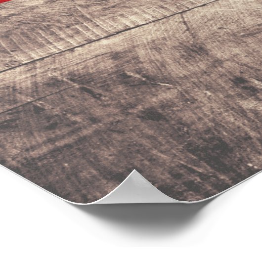 Old Wooden Singapore Flag Poster (Ecke)