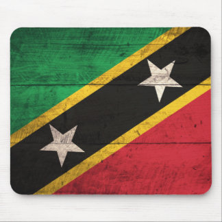 Old Wooden St. Kitts / Nevis Flag Mousepad