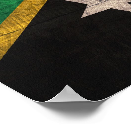 Old Wooden St. Kitts / Nevis Flag Poster (Ecke)