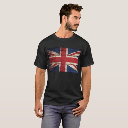 Old Wooden UK Flag T-Shirt (Vorne ganz)