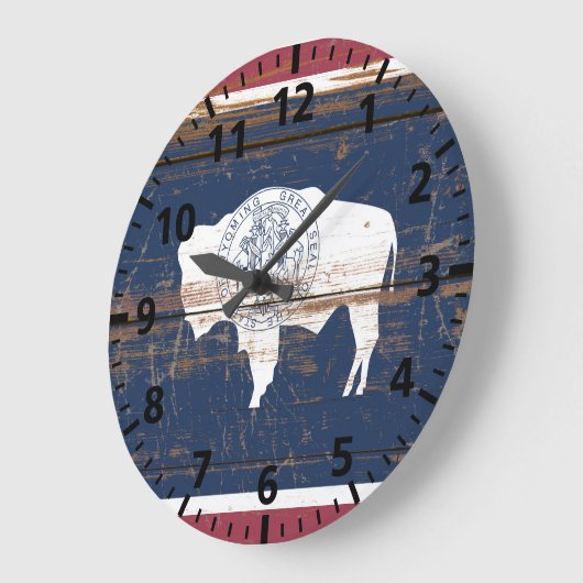 Old Wooden Wyoming Große Wanduhr (Winkel)