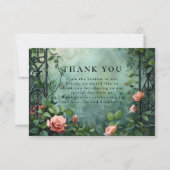 Old World Botanical Rose Garden Wedding Dankeskarte (Vorderseite)