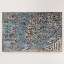 Old World Carta Marina Karte Puzzle