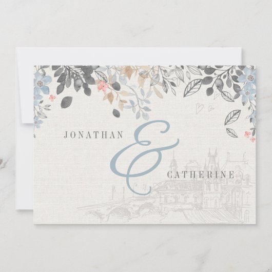 Old World Charm Bridal Dusche Einladung (Vorderseite)