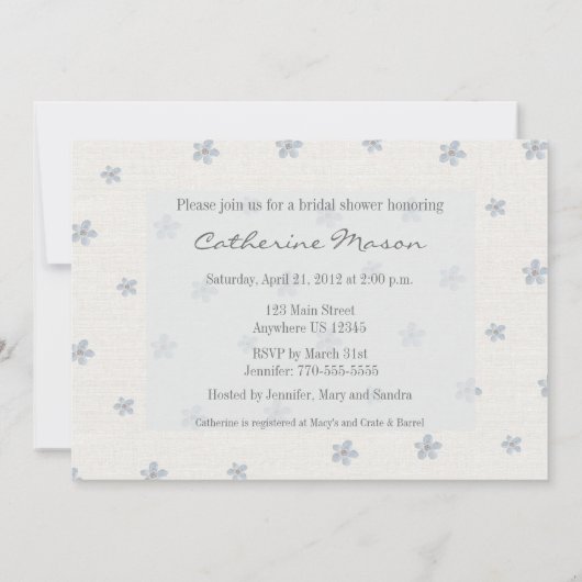 Old World Charm Bridal Dusche Einladung (Rückseite)