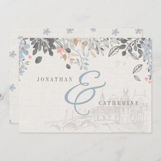 Old World Charm Bridal Dusche Einladung (Vorne/Hinten)