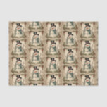 Old World Christmas Snowman Seidenpapier<br><div class="desc">Ein skurriles Vintages Design des Schneemans. Ideal für Weihnachtsgeschenkverpackungen oder für handwerkliche und decoupage Projekte.</div>