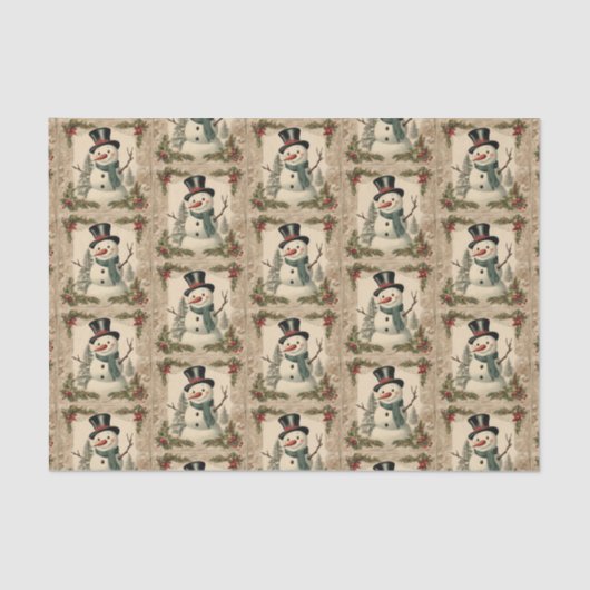 Old World Christmas Snowman Seidenpapier (Vorderseite)