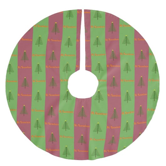 Old World Christmas Tree Muster Evergreen Polyester Weihnachtsbaumdecke (Vorderseite)