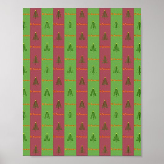 Old World Christmas Tree Muster Evergreen Poster (Vorne)