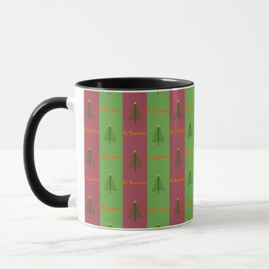Old World Christmas Tree Muster Evergreen Tasse (Links)