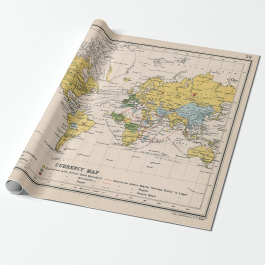 Old World Currency Map (1907)  Geschenkpapier (Ungerollt)