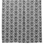 Old World Damask Black on White Duschvorhang (Vorderseite)