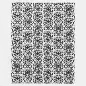 Old World Damask Black on White Fleecedecke (Vorderseite)