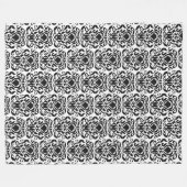 Old World Damask Black on White Fleecedecke (Vorderseite (Horizontal))
