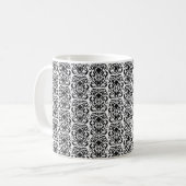 Old World Damask Black on White Kaffeetasse (Vorderseite Links)