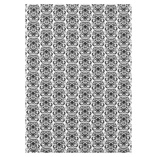 Old World Damask Black on White Tischdecke (Vorderseite)