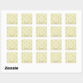 Old World Damask Muster Quadratischer Aufkleber (Blatt)