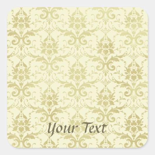 Old World Damask Muster Quadratischer Aufkleber (Vorderseite)