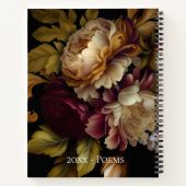 Old World Dark Floral Bouquet mit Namen Notizblock (Rückseite)