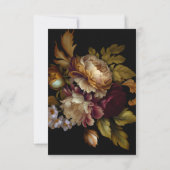 Old World Dark Floral Wedding Vielen Dank Dankeskarte (Rückseite)